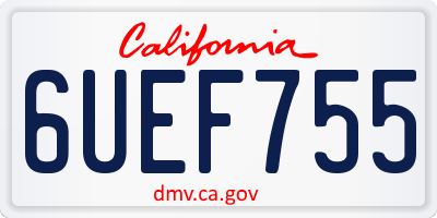 CA license plate 6UEF755