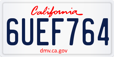 CA license plate 6UEF764