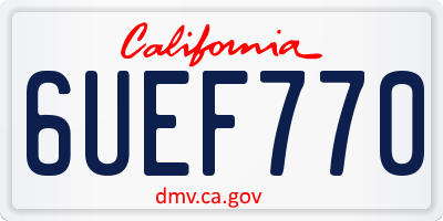 CA license plate 6UEF770