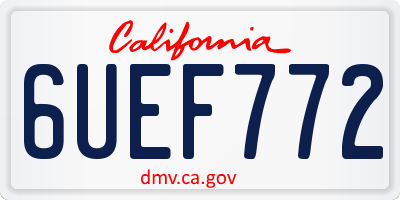 CA license plate 6UEF772
