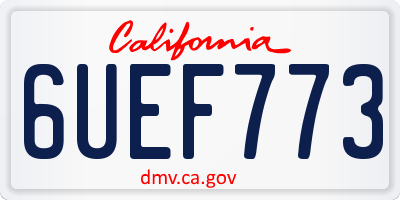 CA license plate 6UEF773