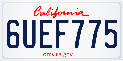 CA license plate 6UEF775