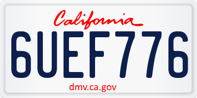 CA license plate 6UEF776