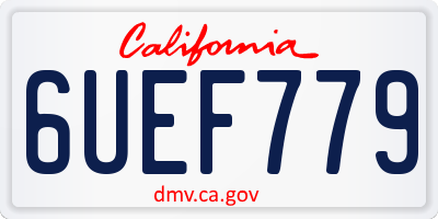 CA license plate 6UEF779