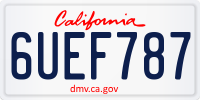 CA license plate 6UEF787
