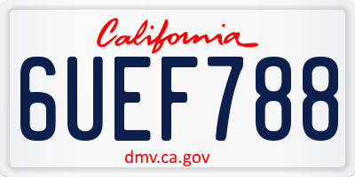 CA license plate 6UEF788