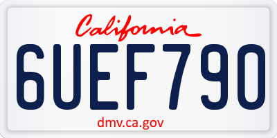 CA license plate 6UEF790
