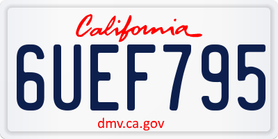 CA license plate 6UEF795