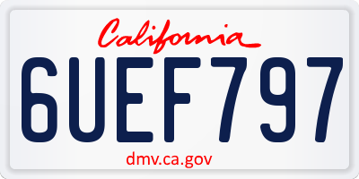 CA license plate 6UEF797