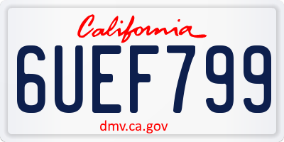 CA license plate 6UEF799