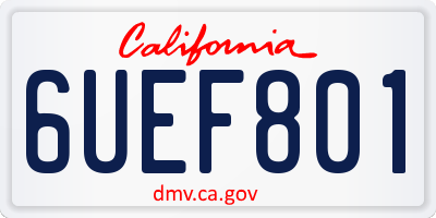 CA license plate 6UEF801
