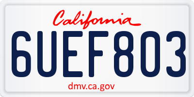 CA license plate 6UEF803
