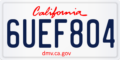 CA license plate 6UEF804