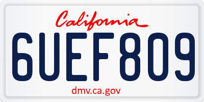 CA license plate 6UEF809