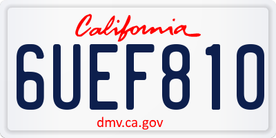 CA license plate 6UEF810