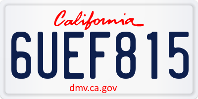 CA license plate 6UEF815