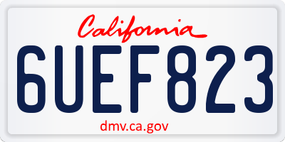 CA license plate 6UEF823