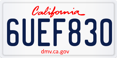 CA license plate 6UEF830