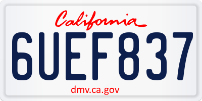 CA license plate 6UEF837