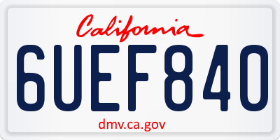 CA license plate 6UEF840