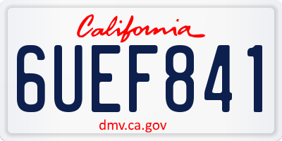 CA license plate 6UEF841