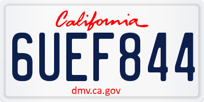 CA license plate 6UEF844