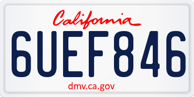CA license plate 6UEF846
