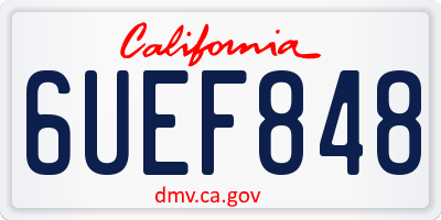 CA license plate 6UEF848