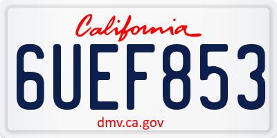 CA license plate 6UEF853