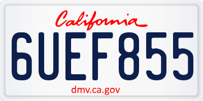 CA license plate 6UEF855