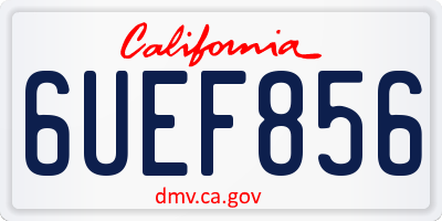 CA license plate 6UEF856