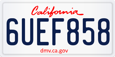 CA license plate 6UEF858