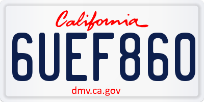CA license plate 6UEF860