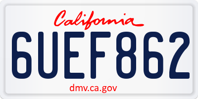 CA license plate 6UEF862