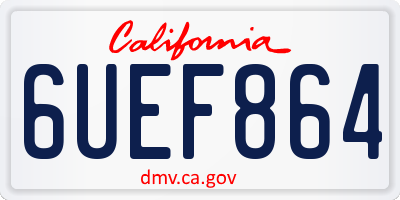 CA license plate 6UEF864