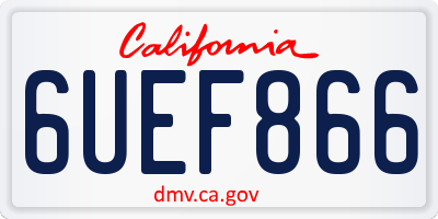CA license plate 6UEF866