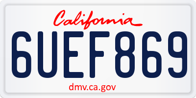 CA license plate 6UEF869