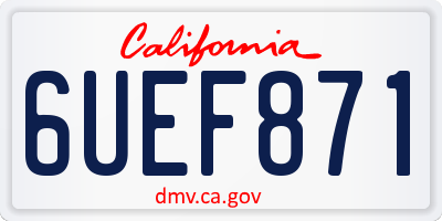CA license plate 6UEF871