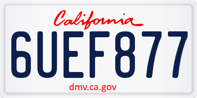 CA license plate 6UEF877