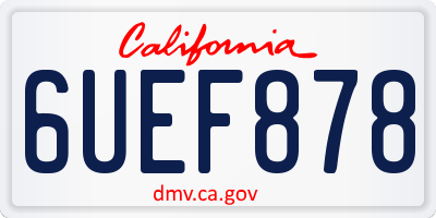 CA license plate 6UEF878