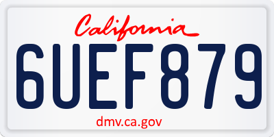 CA license plate 6UEF879