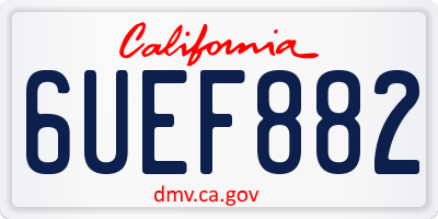 CA license plate 6UEF882