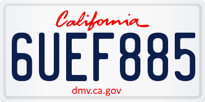 CA license plate 6UEF885