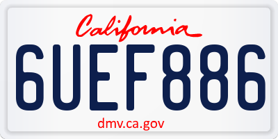CA license plate 6UEF886