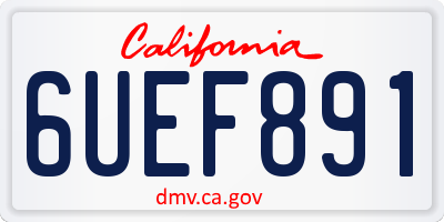 CA license plate 6UEF891