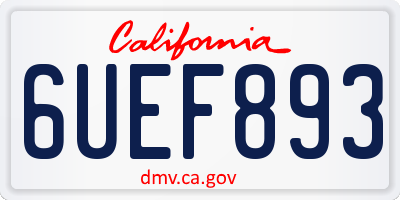 CA license plate 6UEF893