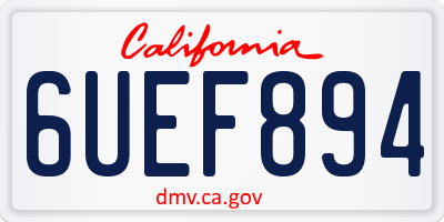 CA license plate 6UEF894