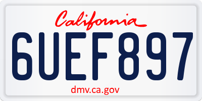 CA license plate 6UEF897