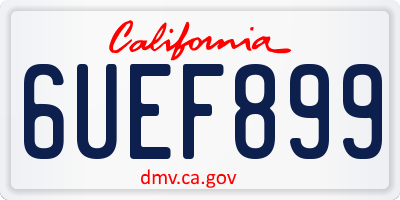 CA license plate 6UEF899