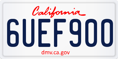 CA license plate 6UEF900